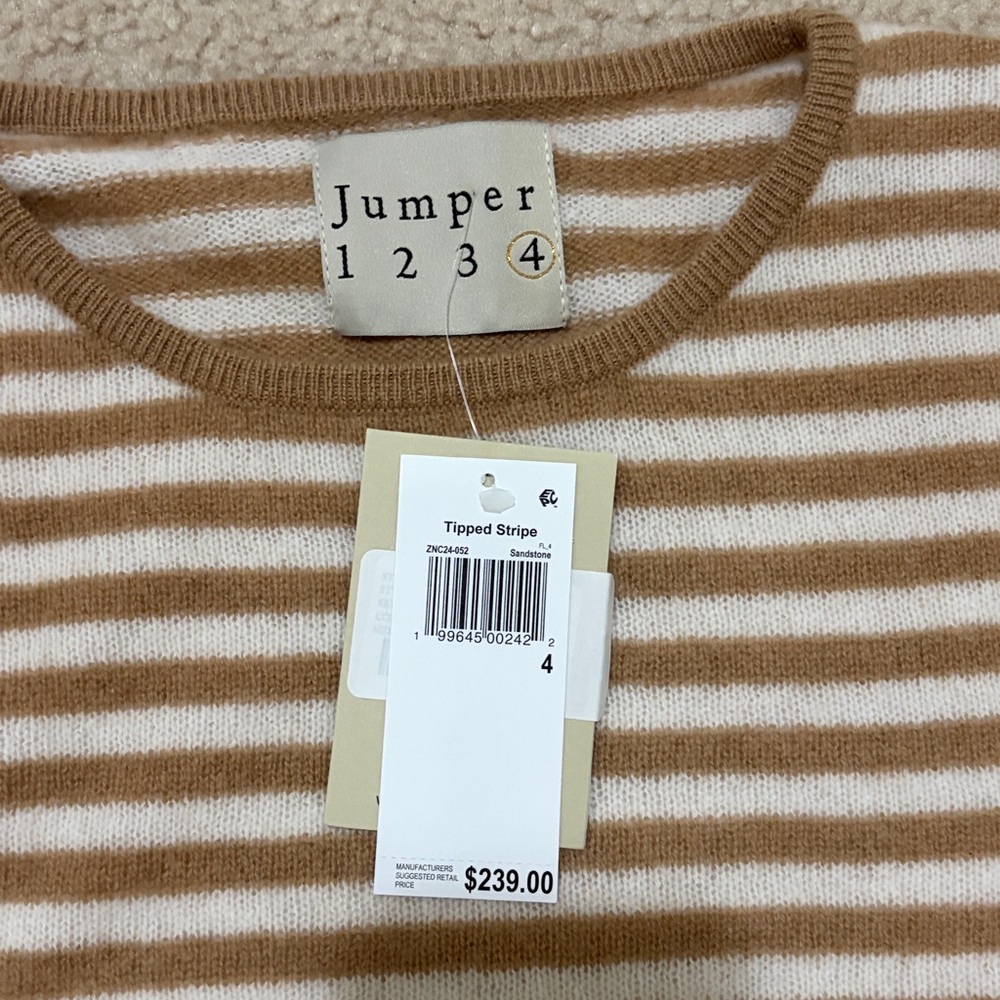 Jumper 1234 Pink Striped Women's Cashmere Sweater - Picture 4 of 12